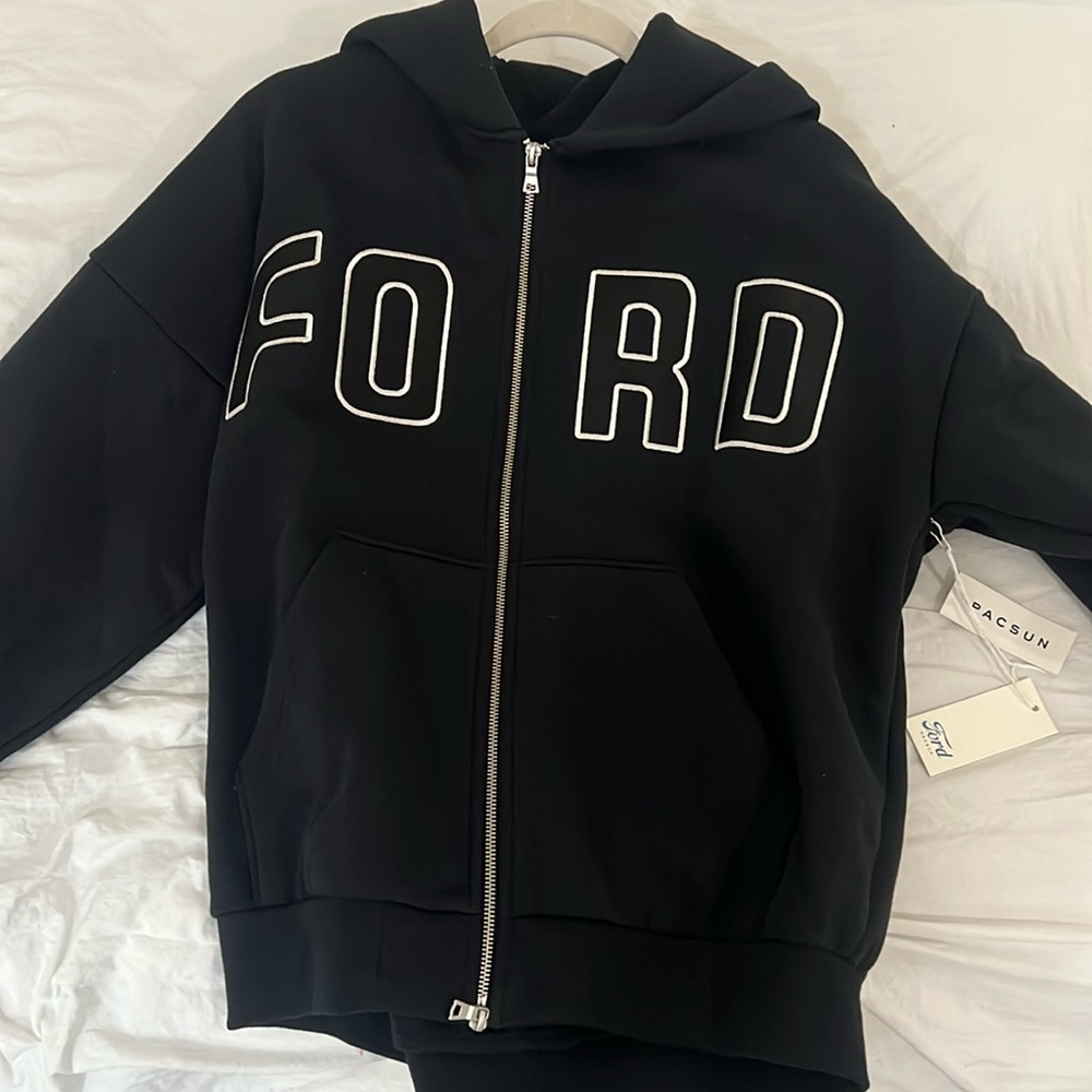 PacSun Ford black zip up/hoodie